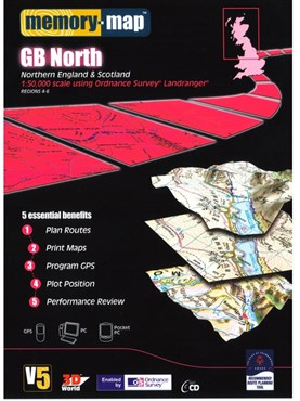 Memory Map OS Landranger 1:50k Standard Edition Great Britain - North V5 - CD
