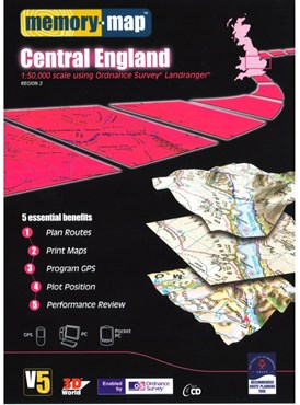 Memory Map OS Landranger 1:50k Standard Edition Central England V5 - CD
